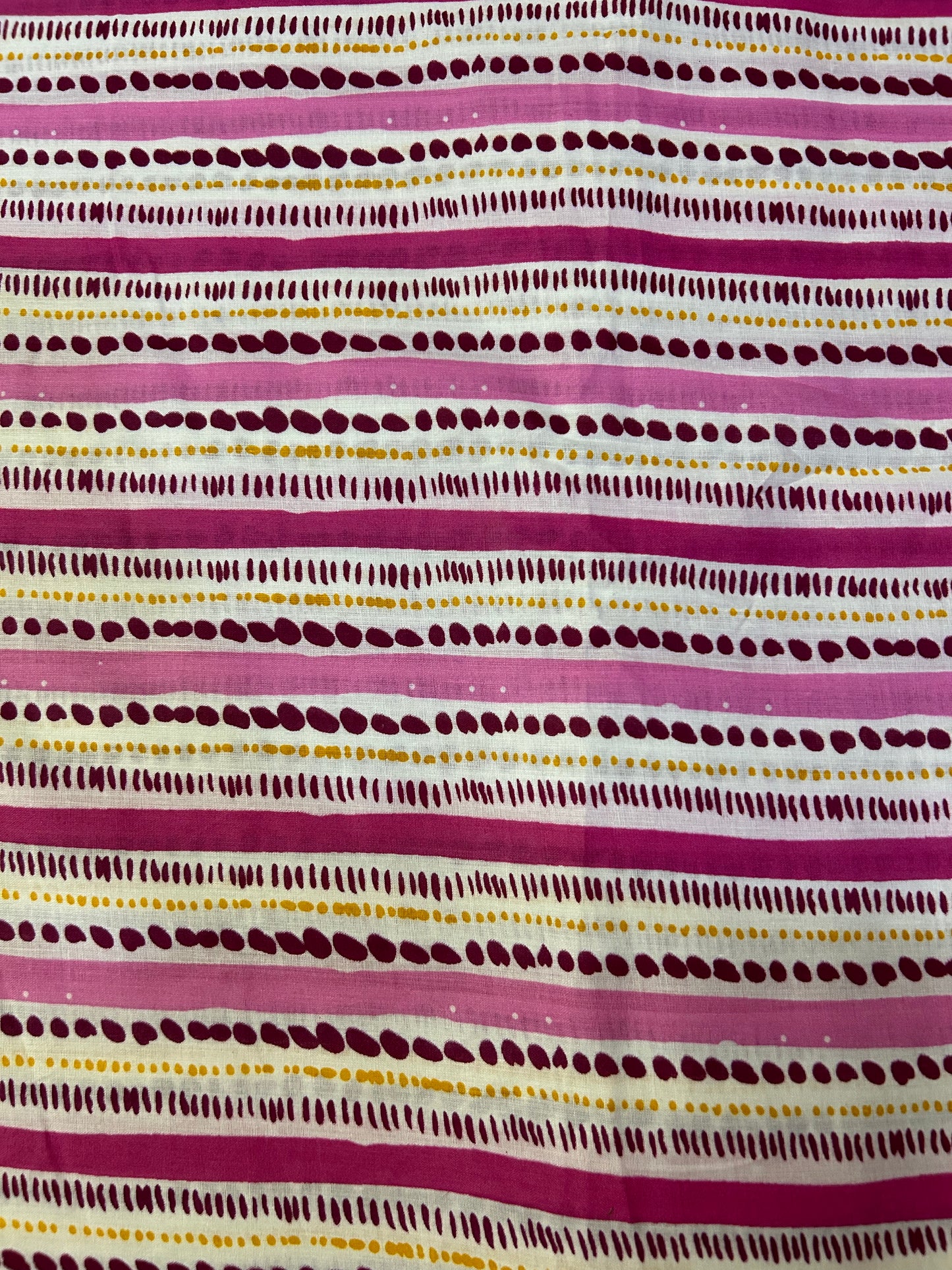 Pink and White Stripped Cotton Fabric