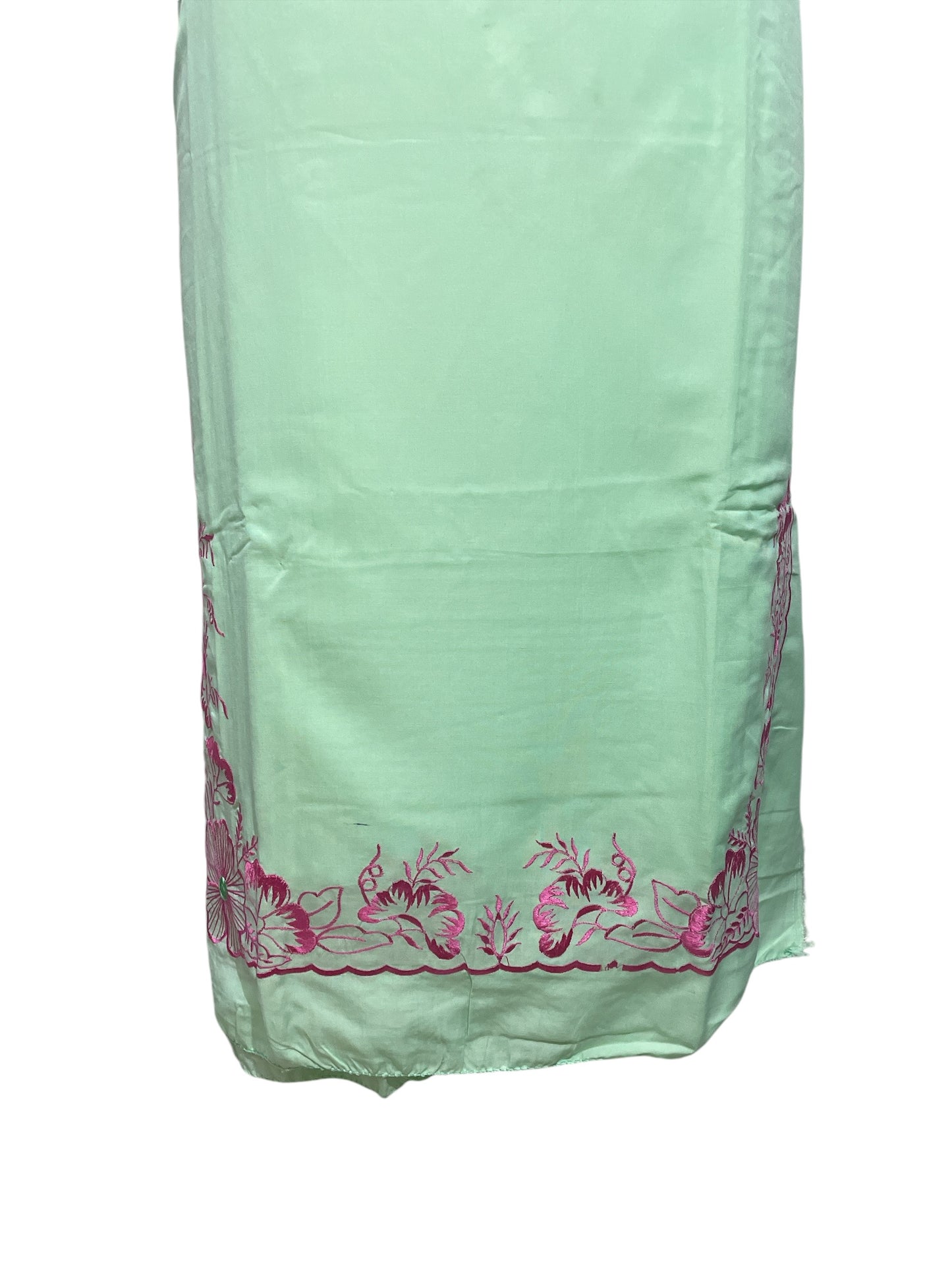 Exquisite Light Green Muslin Suit with Intricate Embroidery